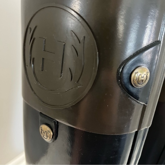 Hunter Regent Carlyle Regal Rain Boots Shiney Rubber Black Brown - Picture 11 of 17